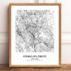 Eleville Unframed Stoke-on-Trent England City View Abstract Modern Map Art Print Poster Wall Office Home Decor Line Art wgn820 - Image 4