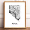 Eleville Unframed Nevada United States Country View Abstract Road Modern Map Art Print Poster Wall Office Home Decor Minimalist Line Art Hometown Housewarming wgn857 - Image 2