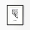 Eleville Unframed Nevada United States Country View Abstract Road Modern Map Art Print Poster Wall Office Home Decor Minimalist Line Art Hometown Housewarming wgn857 - Image 4