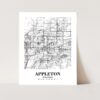 Appleton Wisconsin City View Abstract Modern Map Art Print Poster Home Decor wgn935 - Unframed - Image 3