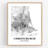 Eleville Unframed Christchurch New Zealand City View Abstract Modern Map Art Print Poster Wall Office Home Decor Line Art wgn941 - Image 2