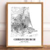 Eleville Unframed Christchurch New Zealand City View Abstract Modern Map Art Print Poster Wall Office Home Decor Line Art wgn941 - Image 3