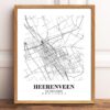 Eleville Unframed Heerenveen Netherlands City View Abstract Modern Map Art Print Poster Wall Office Home Decor Line Art wgn942 - Image 2