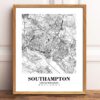 Eleville Unframed Southampton United Kingdom City View Abstract Modern Map Art Print Poster Wall Office Home Decor Line Art wgn945 - Image 2