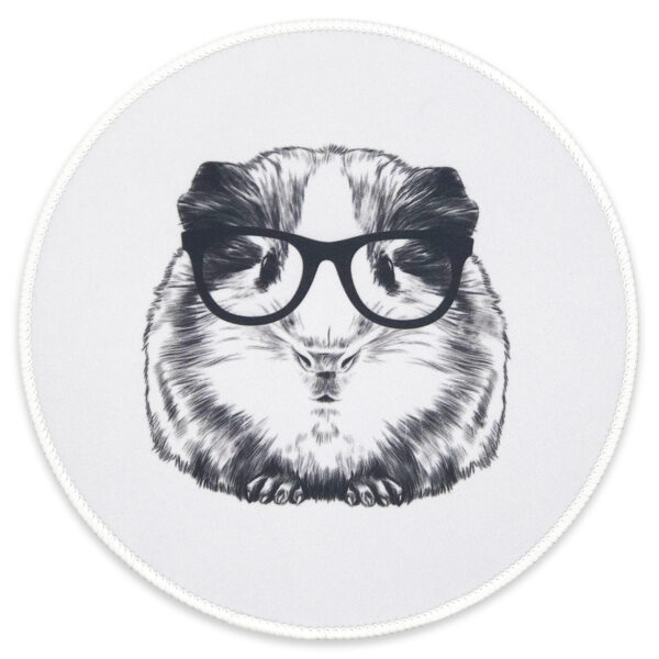Eleville Mouse Pad Fashion Funny Guinea Pig With Glasses Scholar Friends Pet Lycra Cloth Top and Non-Slip Base For Office Home Travel emp12
