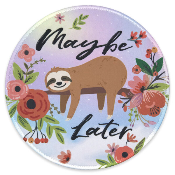 Eleville Mouse Pad Fashion Funny Words Sleeping Sloth Maybe Later Procrastination Lycra Cloth Top and Non-Slip Base For Office Home Travel emp15