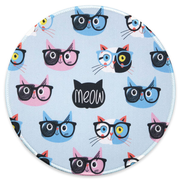 Eleville Mouse Pad Fashion Funny Cats with Glasses Meow Pet Lover Friendship Lycra Cloth Top and Non-Slip Base For Office Home Travel emp19