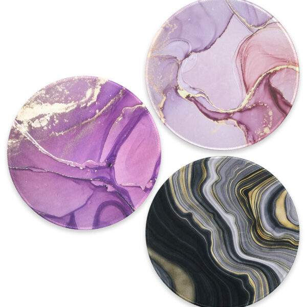 Eleville Mouse Pad Bundle of 3 Fashion Marble Stone Pattern Lycra Cloth Top and Non-Slip Base For Office Home Travel emp21