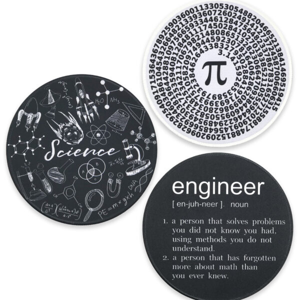 Eleville Mouse Pad Bundle of 3 Science Pi Decimal Engineer Definition Physics Chemistry Science Symbols Lycra Cloth Top and Non-Slip Base For Office Home Travel emp23