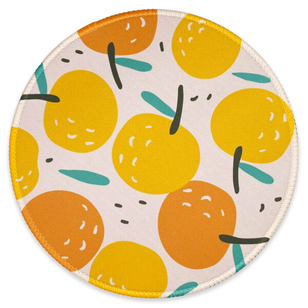 Eleville Mouse Pad Fashion Fresh Tangerine Orange Fruit Lycra Cloth Top and Non-Slip Base For Office Home Travel emp29