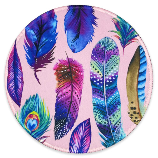 Eleville Mouse Pad Fashion Colorful Bird Feathers Nature Garden Lycra Cloth Top and Non-Slip Base For Office Home Travel emp32