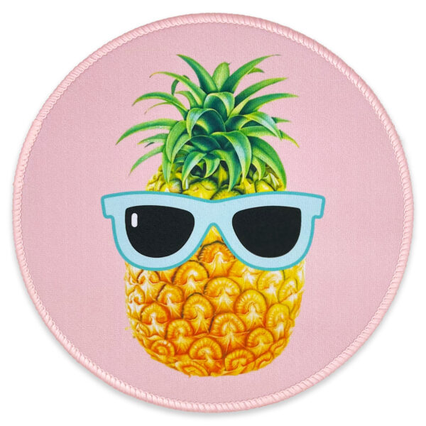 Eleville Mouse Pad Fashion Pineapple Lady with Sunglasses Lycra Cloth Top and Non-Slip Base For Office Home Travel emp35