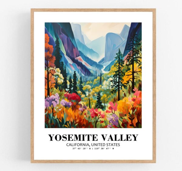 Eleville Unframed Yosemite Valley California United States World Tour Travel Family Vacation Art Print Poster Office Home Decor mgn002