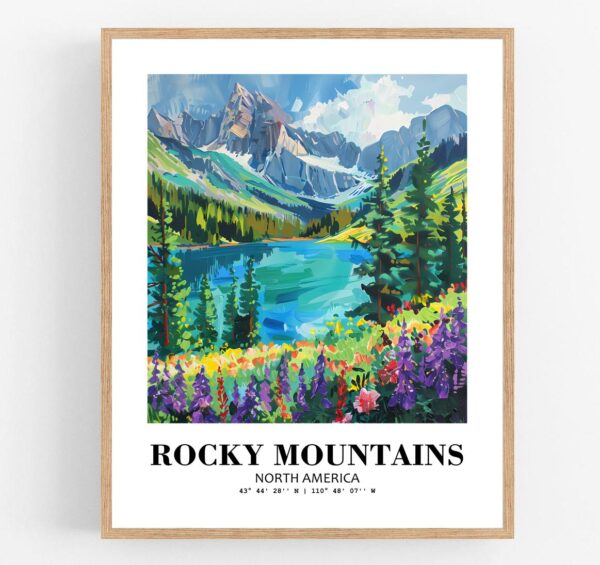 Eleville Unframed Rocky Mountains North America World Tour Travel Family Vacation Art Print Poster Office Home Decor mgn006