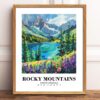 Eleville Unframed Rocky Mountains North America World Tour Travel Family Vacation Art Print Poster Office Home Decor mgn006 - Image 2
