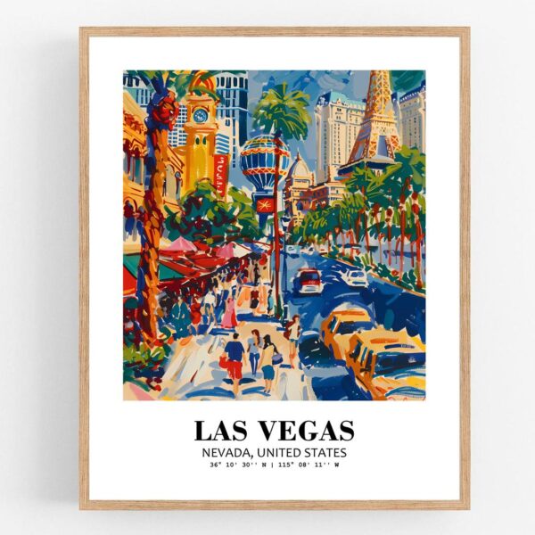 Eleville Unframed Las Vegas Nevada United States World Tour Travel Family Vacation Art Print Poster Office Home Decor mgn008
