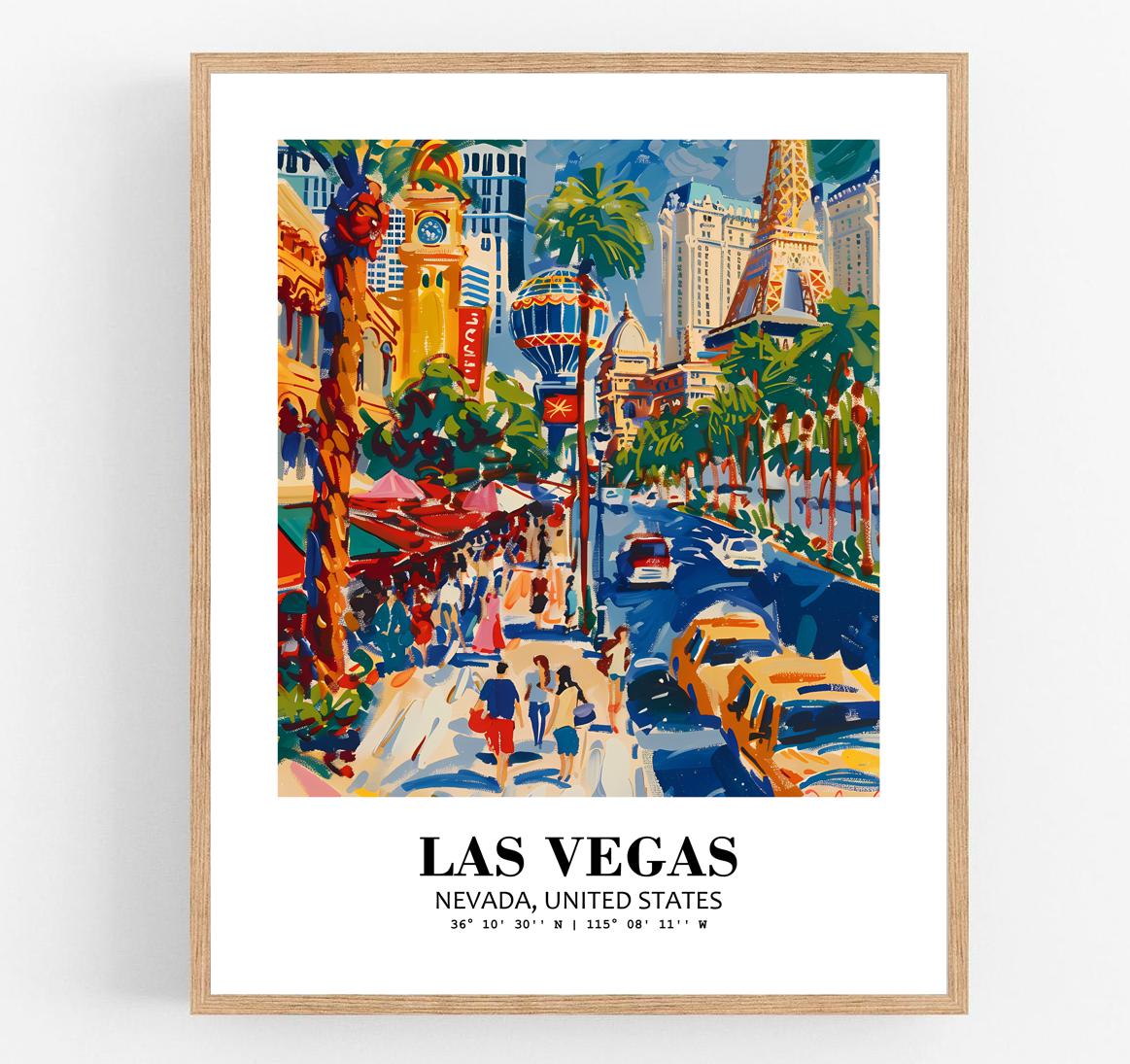 Eleville Unframed Las Vegas Nevada United States World Tour Travel Family Vacation Art Print Poster Office Home Decor mgn008