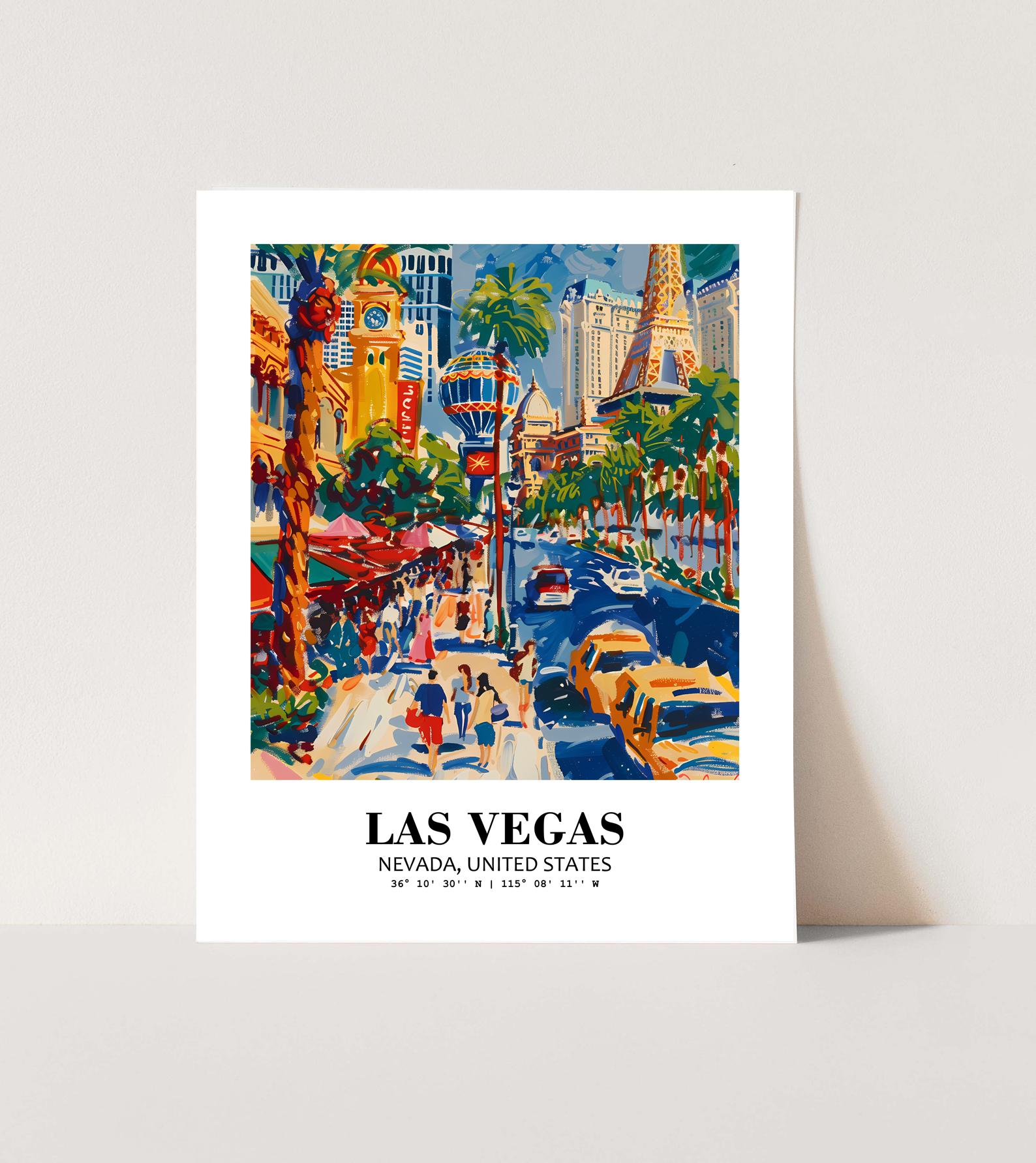 Eleville Unframed Las Vegas Nevada United States World Tour Travel Family Vacation Art Print Poster Office Home Decor mgn008 - Image 3