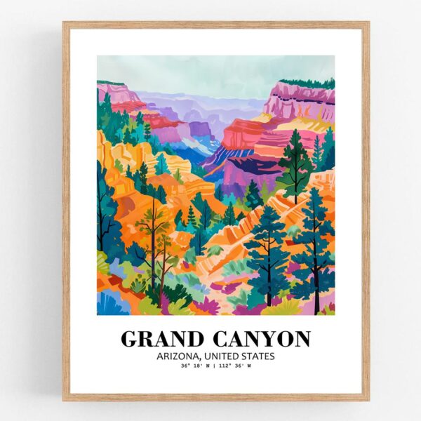 Eleville Unframed Grand Canyon Arizona United States World Tour Travel Family Vacation Art Print Poster Office Home Decor mgn009