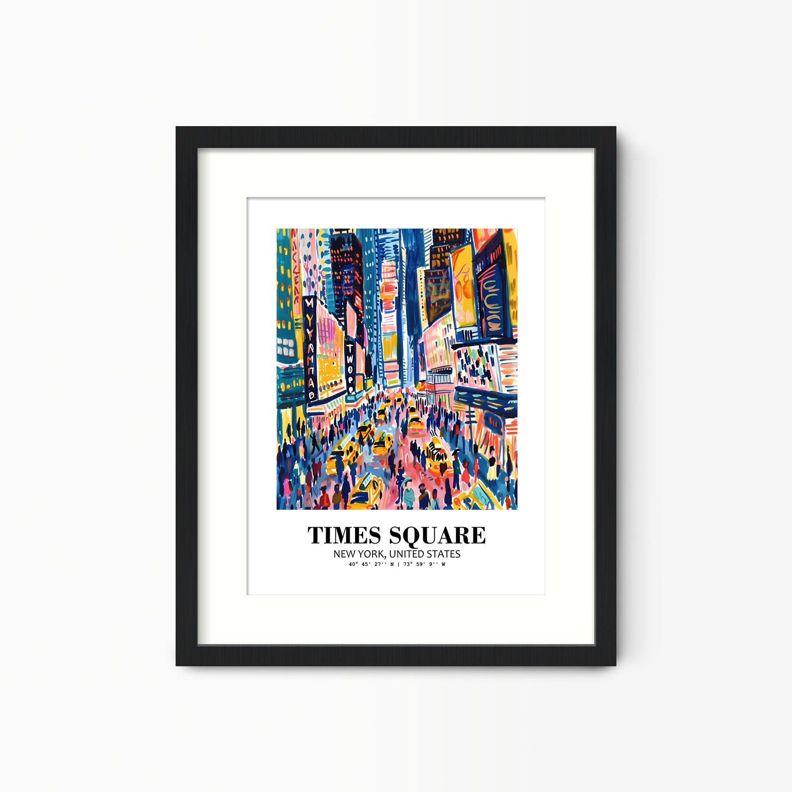Eleville Unframed Times Square New York United States World Tour Travel Family Vacation Art Print Poster Office Home Decor mgn010 - Image 4