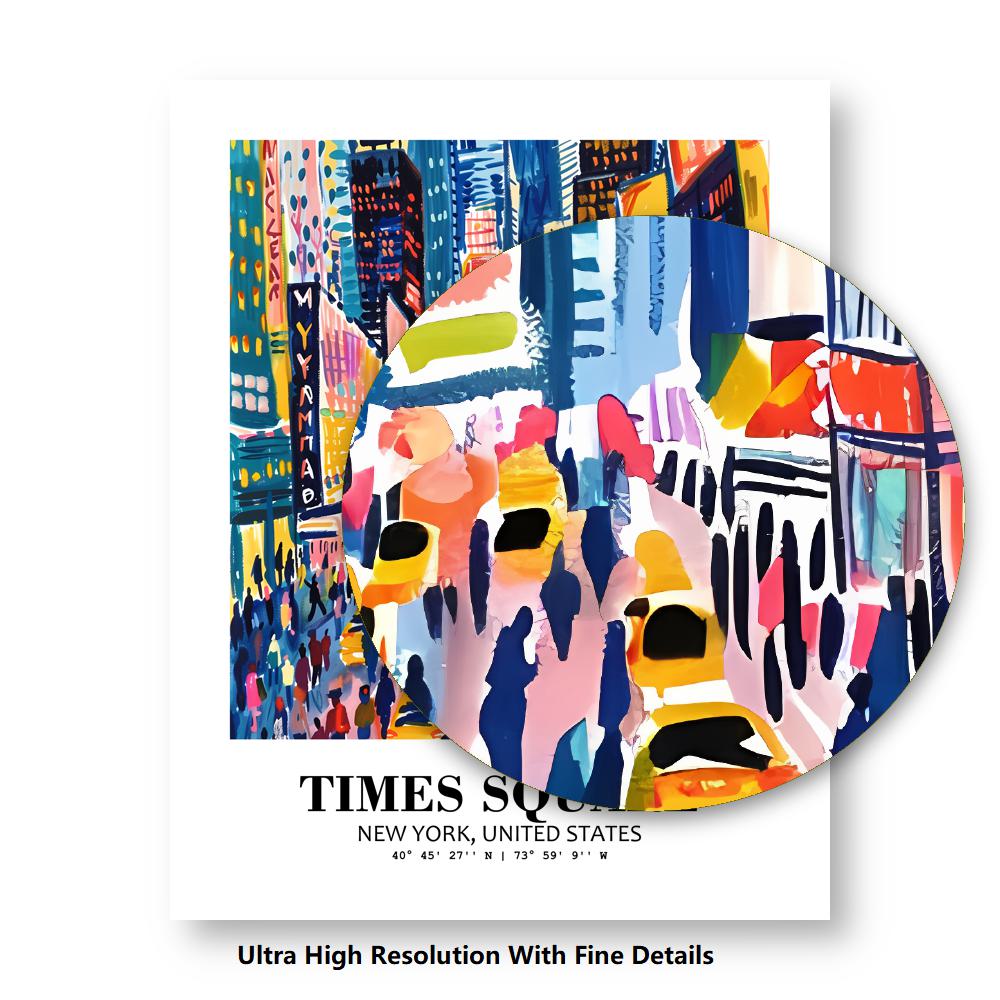 Eleville Unframed Times Square New York United States World Tour Travel Family Vacation Art Print Poster Office Home Decor mgn010 - Image 8