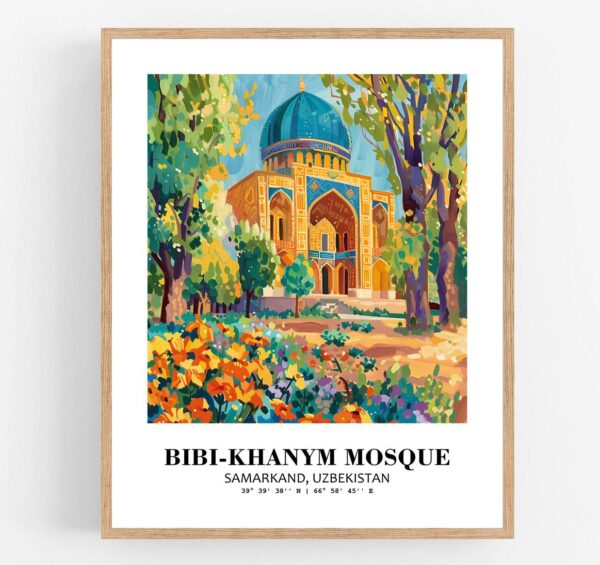 Eleville Unframed Bibi-Khanym Mosque Samarkand Uzbekistan World Tour Travel Family Vacation Art Print Poster Office Home Decor mgn011