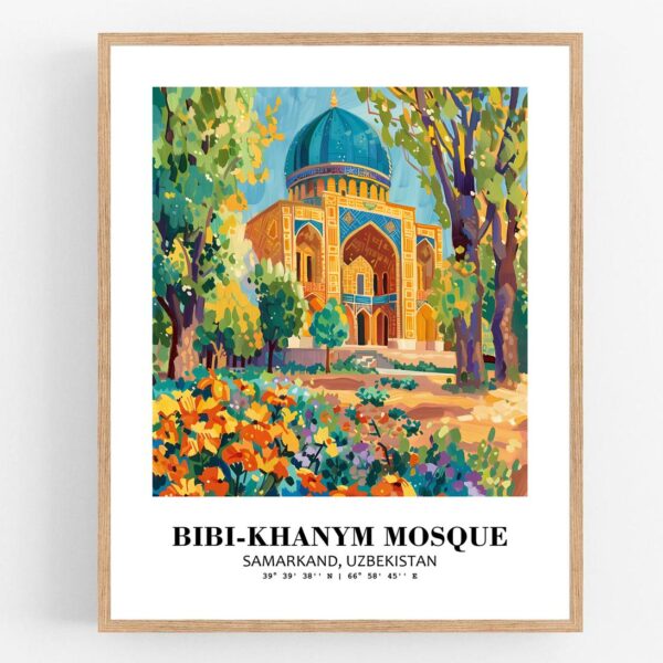 Eleville Unframed Bibi-Khanym Mosque Samarkand Uzbekistan World Tour Travel Family Vacation Art Print Poster Office Home Decor mgn011