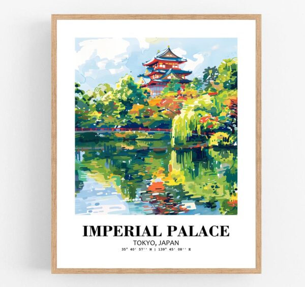 Eleville Unframed Imperial Palace Tokyo Japan World Tour Travel Family Vacation Art Print Poster Office Home Decor mgn012