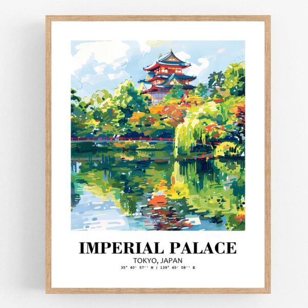Eleville Unframed Imperial Palace Tokyo Japan World Tour Travel Family Vacation Art Print Poster Office Home Decor mgn012