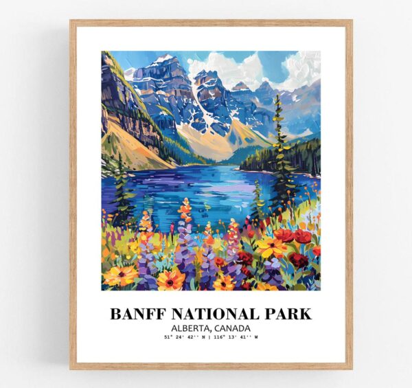 Eleville Unframed Banff National Park Alberta Canada World Tour Travel Family Vacation Art Print Poster Office Home Decor mgn015