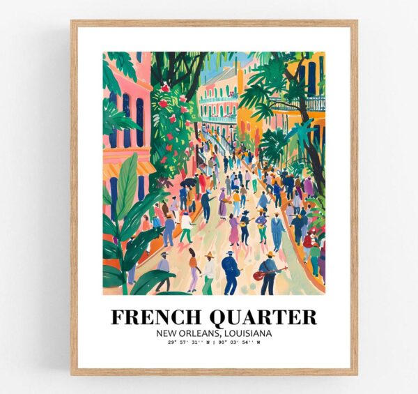 Eleville Unframed French Quarter New Orleans Louisiana World Tour Travel Family Vacation Art Print Poster Office Home Decor mgn016