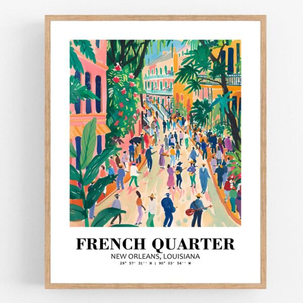 Eleville Unframed French Quarter New Orleans Louisiana World Tour Travel Family Vacation Art Print Poster Office Home Decor mgn016