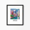 Eleville Unframed Chicago Skyline Illinois United States World Tour Travel Family Vacation Art Print Poster Office Home Decor mgn017 - Image 4
