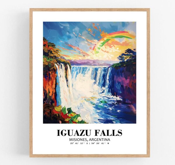 Eleville Unframed Iguazu Falls Misiones Argentina World Tour Travel Family Vacation Art Print Poster Office Home Decor mgn021
