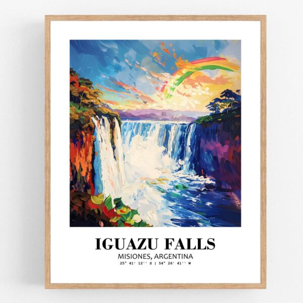 Eleville Unframed Iguazu Falls Misiones Argentina World Tour Travel Family Vacation Art Print Poster Office Home Decor mgn021