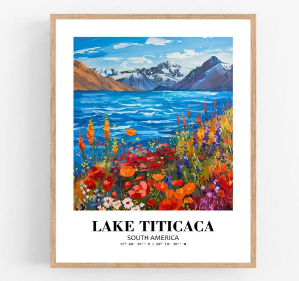 Eleville Unframed Lake Titicaca South America World Tour Travel Family Vacation Art Print Poster Office Home Decor mgn022