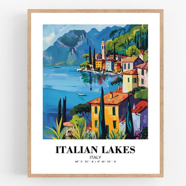 Eleville Unframed Italian lakes Italy World Tour Travel Family Vacation Art Print Poster Office Home Decor mgn026