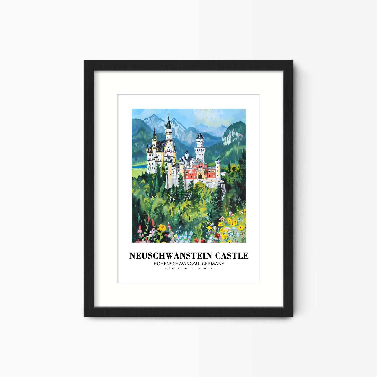 Eleville Unframed Neuschwanstein Castle Hohenschwangau Germany World Tour Travel Family Vacation Art Print Poster Office Home Decor mgn027 - Image 4