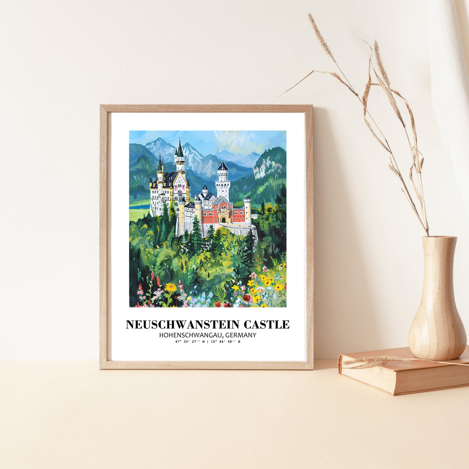 Eleville Unframed Neuschwanstein Castle Hohenschwangau Germany World Tour Travel Family Vacation Art Print Poster Office Home Decor mgn027 - Image 5