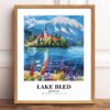 Eleville Unframed Lake Bled Slovenia World Tour Travel Family Vacation Art Print Poster Office Home Decor mgn030 - Image 2