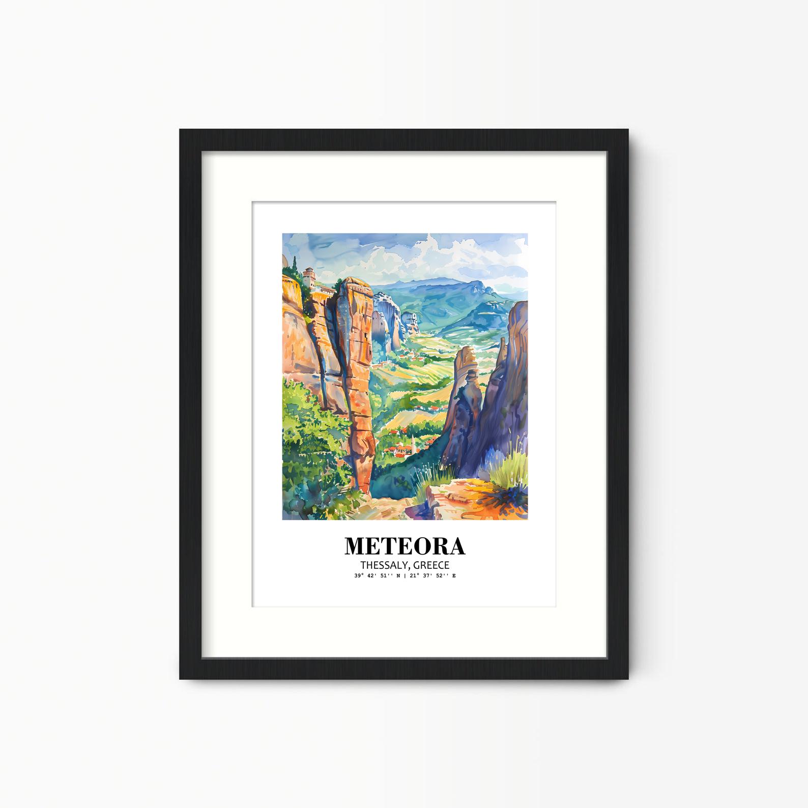 Eleville Unframed Meteora Thessaly Greece World Tour Travel Family Vacation Art Print Poster Office Home Decor mgn032 - Image 4