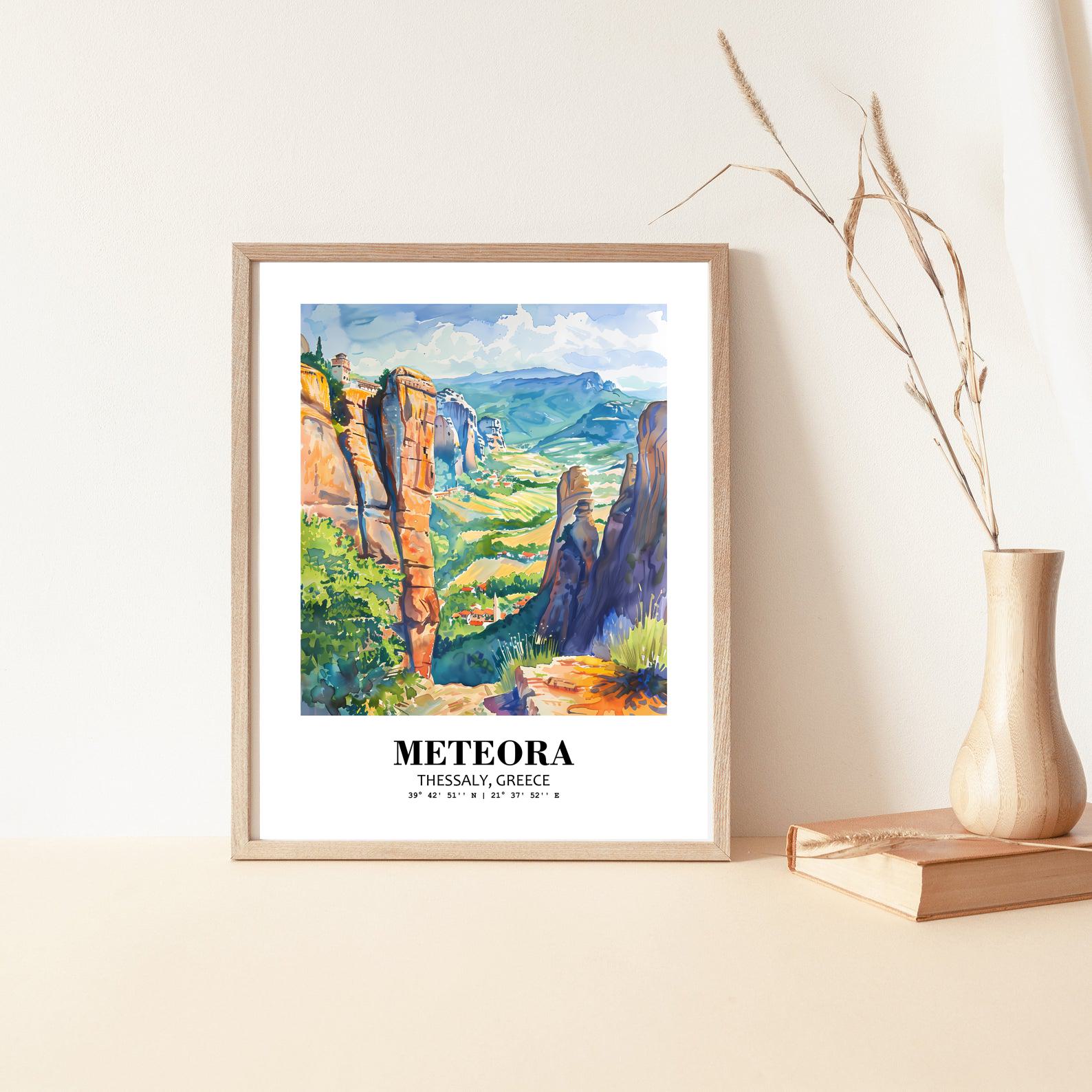Eleville Unframed Meteora Thessaly Greece World Tour Travel Family Vacation Art Print Poster Office Home Decor mgn032 - Image 5