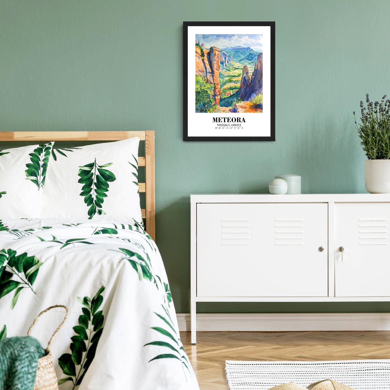 Eleville Unframed Meteora Thessaly Greece World Tour Travel Family Vacation Art Print Poster Office Home Decor mgn032 - Image 6