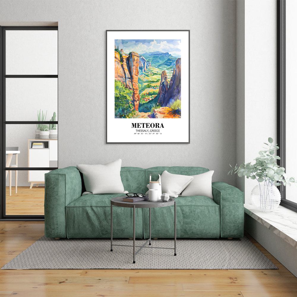 Eleville Unframed Meteora Thessaly Greece World Tour Travel Family Vacation Art Print Poster Office Home Decor mgn032 - Image 7