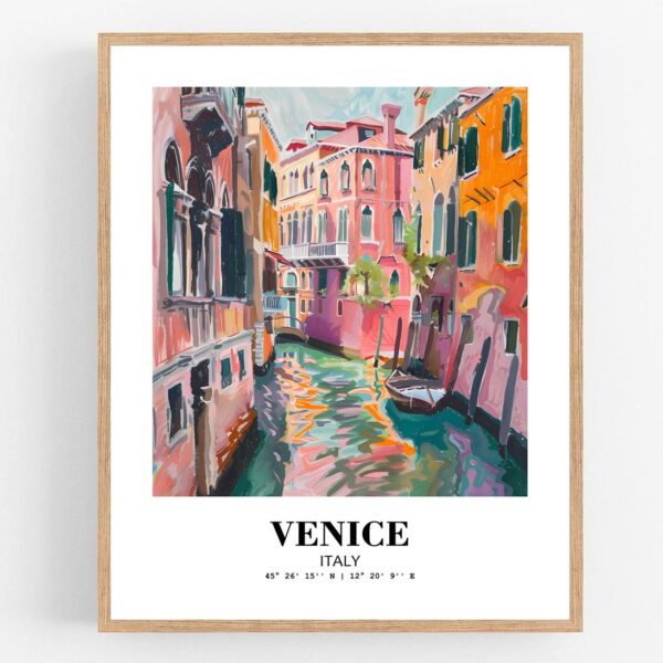 Eleville Unframed Venice Italy World Tour Travel Family Vacation Art Print Poster Office Home Decor mgn033