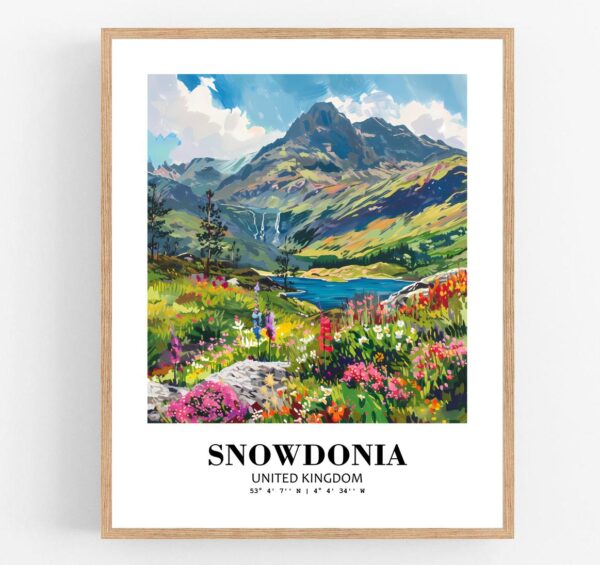 Eleville Unframed Snowdonia United Kingdom World Tour Travel Family Vacation Art Print Poster Office Home Decor mgn034