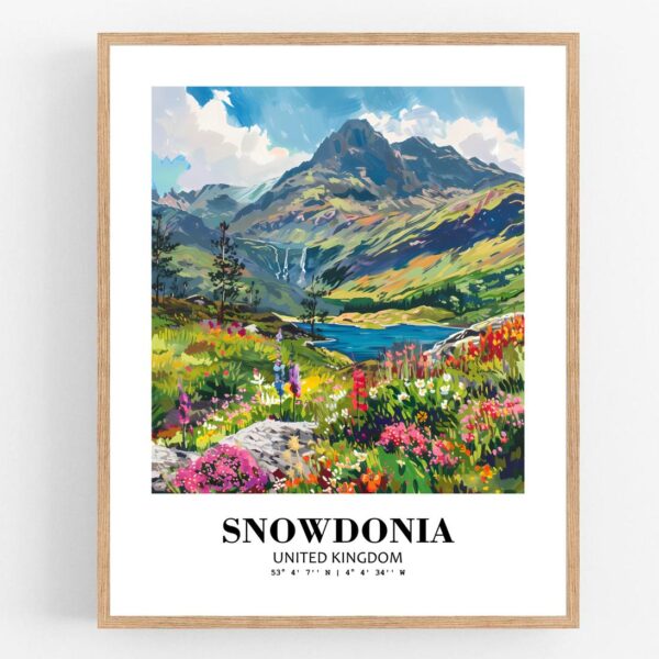 Eleville Unframed Snowdonia United Kingdom World Tour Travel Family Vacation Art Print Poster Office Home Decor mgn034