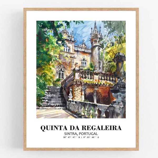 Eleville Unframed Quinta da Regaleira Sintra Portugal World Tour Travel Family Vacation Art Print Poster Office Home Decor mgn035