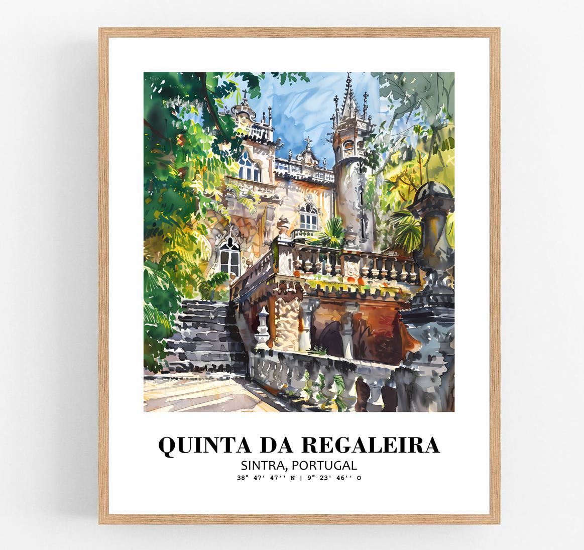Eleville Unframed Quinta da Regaleira Sintra Portugal World Tour Travel Family Vacation Art Print Poster Office Home Decor mgn035