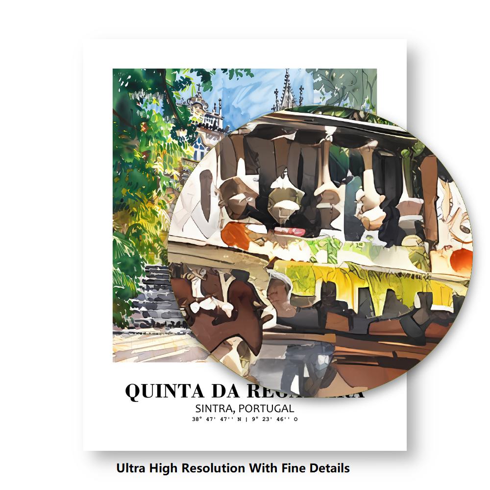 Eleville Unframed Quinta da Regaleira Sintra Portugal World Tour Travel Family Vacation Art Print Poster Office Home Decor mgn035 - Image 8